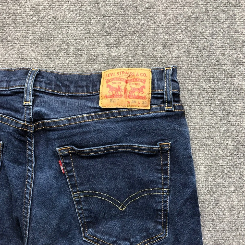 Levis 511 Slim Fit Jeans Mens 36x32 Dark Wash Blue Denim Pants